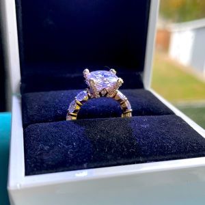 3 carat lab diamond moissanite engagement or promise ring